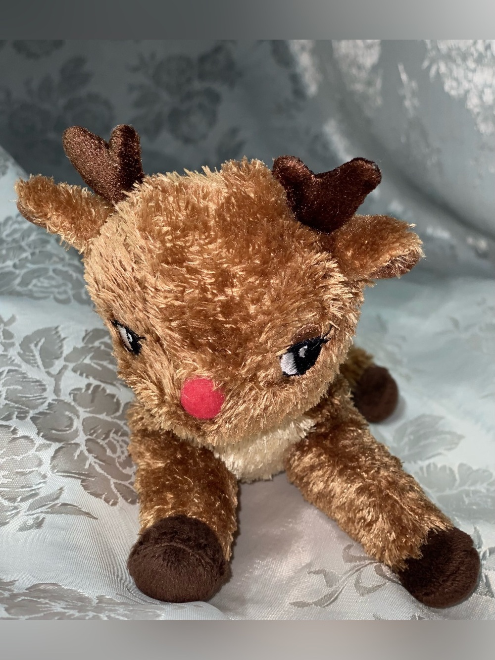 Aurora Plush Reindeer Stuffed Animal Laying Deer Christmas Winter Plush 8”